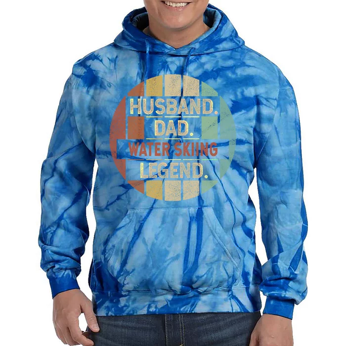 Husband Dad Water Skiing Legend Vintage Gift Tie Dye Hoodie