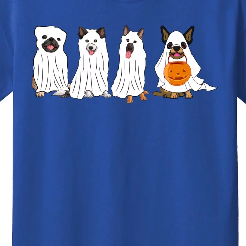 Halloween Dog With Pumpkin Spooky Halloween Dog Ghost Cute Gift Kids T-Shirt