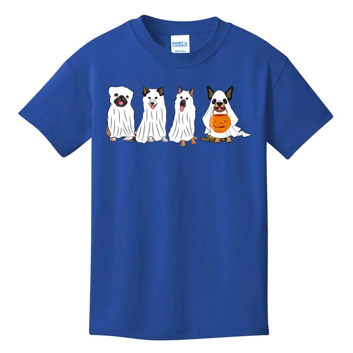 Halloween Dog With Pumpkin Spooky Halloween Dog Ghost Cute Gift Kids T-Shirt