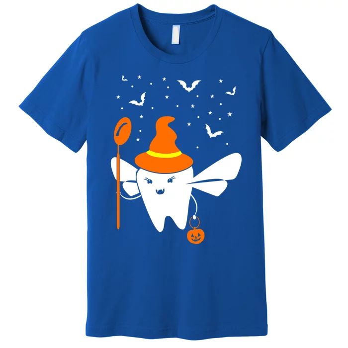 Halloween Dentist Witch Hat Tooth Fixer Trick Or Treet Fan Cool Gift Premium T-Shirt