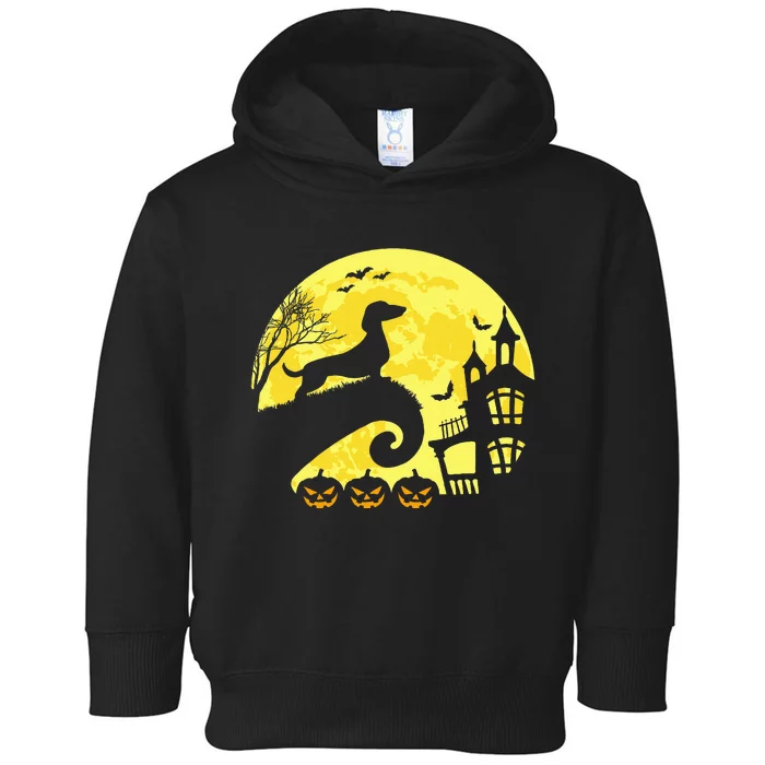 Halloween Dachshund Weenie Wiener Moonshine Sausage Dog Toddler Hoodie