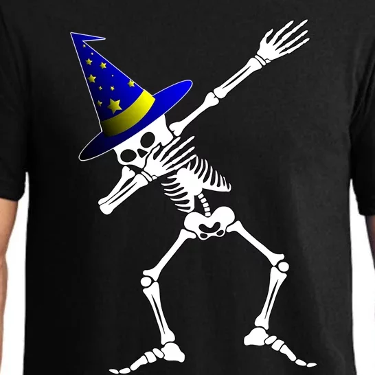 Halloween Dabbing Wizard Skeleton Witch Hat Costume Gift Meaningful Gift Pajama Set