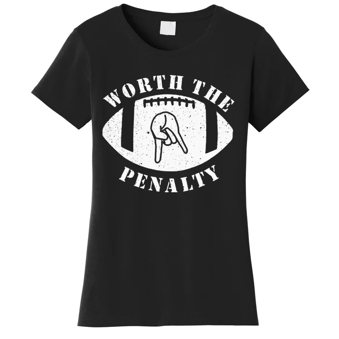 Horns Down Worth The Penalty Oklahoma Texas Red River Women's T-Shirt