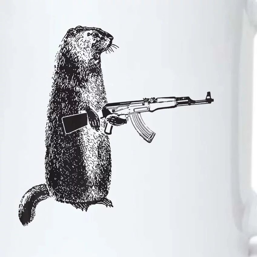 Hunting Design Woodchuck Ak47 Gun Groundhog Black Color Changing Mug