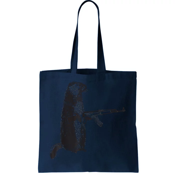 Hunting Design Woodchuck Ak47 Gun Groundhog Tote Bag