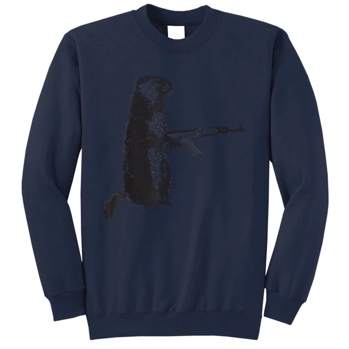 Hunting Design Woodchuck Ak47 Gun Groundhog Tall Sweatshirt