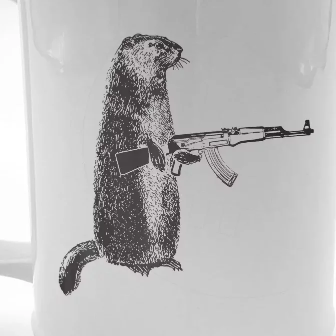 Hunting Design Woodchuck Ak47 Gun Groundhog Front & Back Beer Stein