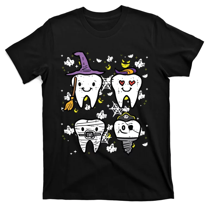 Halloween Dentist Witch Teeth Dental Crew Costume T-Shirt