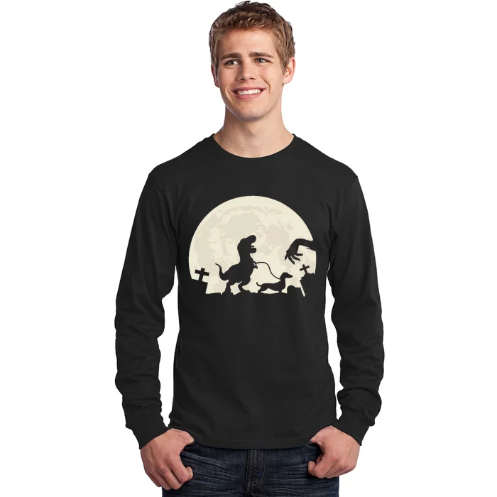 Halloween Dachshund Weenie Wiener Dinosaur Costume Long Sleeve Shirt