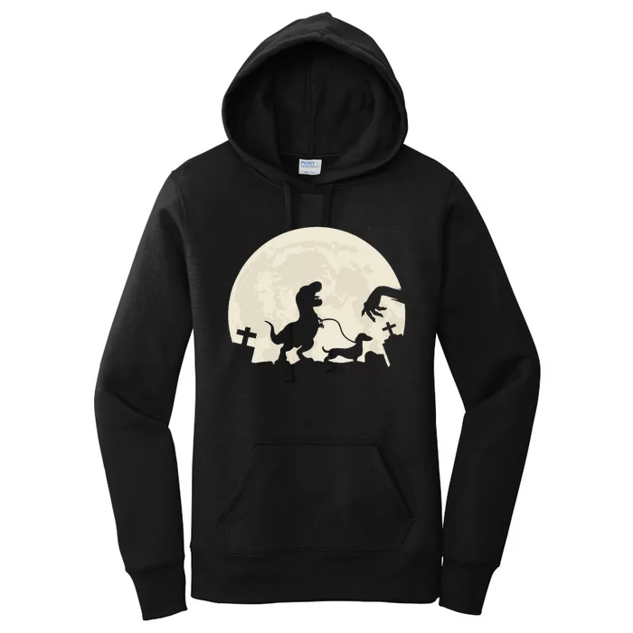 Halloween Dachshund Weenie Wiener Dinosaur Costume Women's Pullover Hoodie