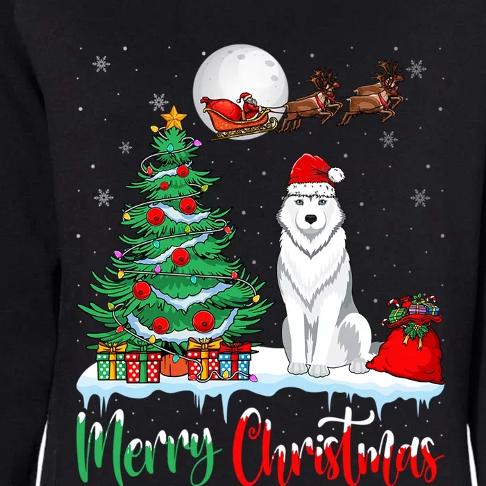 Husky Dog Wearing Santa Hat Xmas Merry Christmas Husky Gift Womens California Wash Sweatshirt