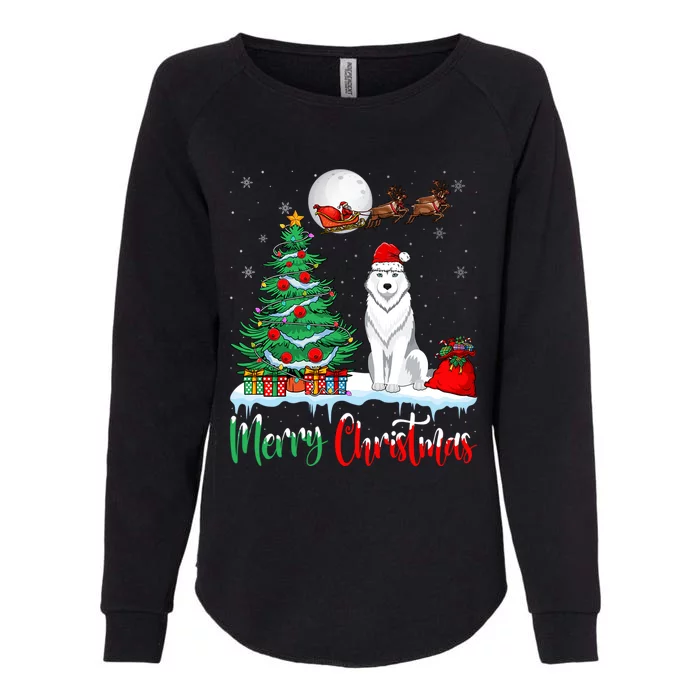 Husky Dog Wearing Santa Hat Xmas Merry Christmas Husky Gift Womens California Wash Sweatshirt