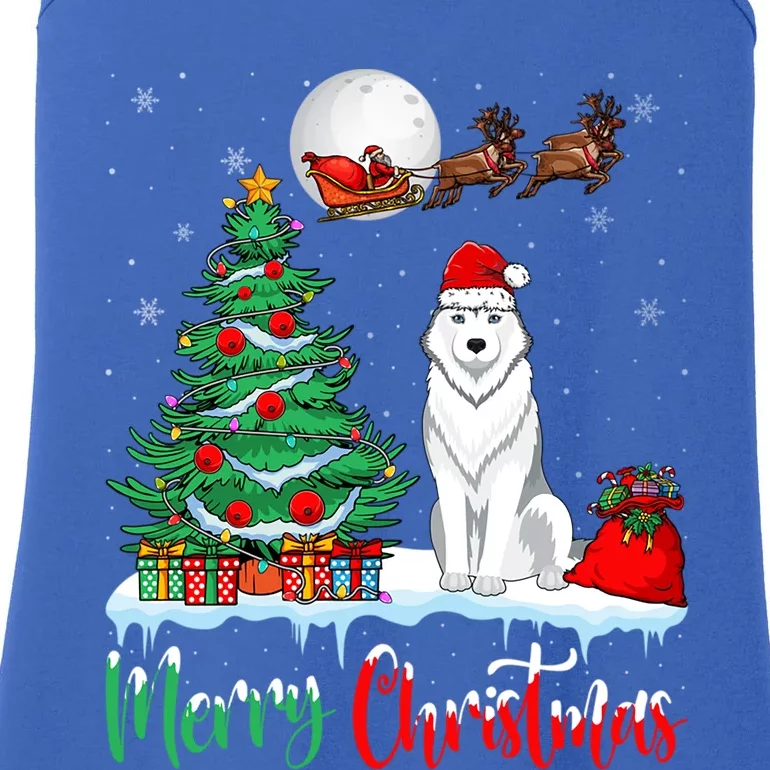 Husky Dog Wearing Santa Hat Xmas Merry Christmas Husky Gift Ladies Essential Tank