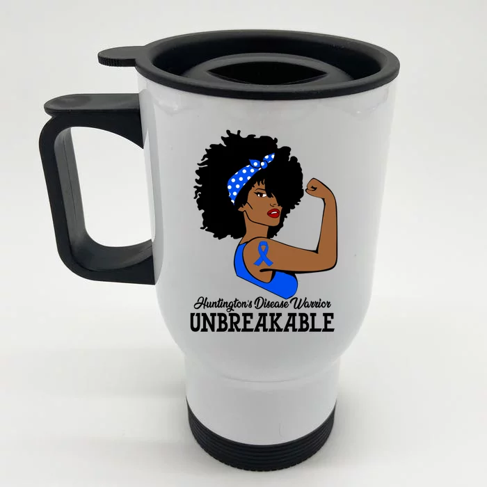 Huntington's Disease Warrior Unbreakable Strong Gift Front & Back Stainless Steel Travel Mug