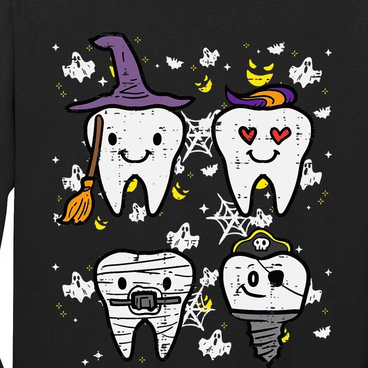 Halloween Dentist Witch Th Dental Crew Costume Tall Long Sleeve T-Shirt