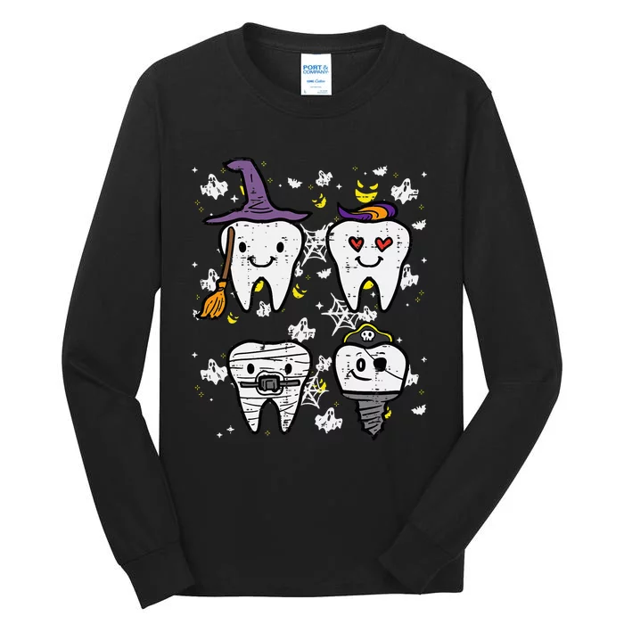 Halloween Dentist Witch Th Dental Crew Costume Tall Long Sleeve T-Shirt