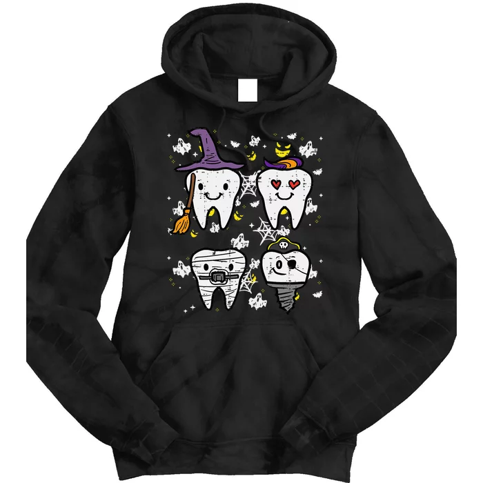 Halloween Dentist Witch Th Dental Crew Costume Tie Dye Hoodie