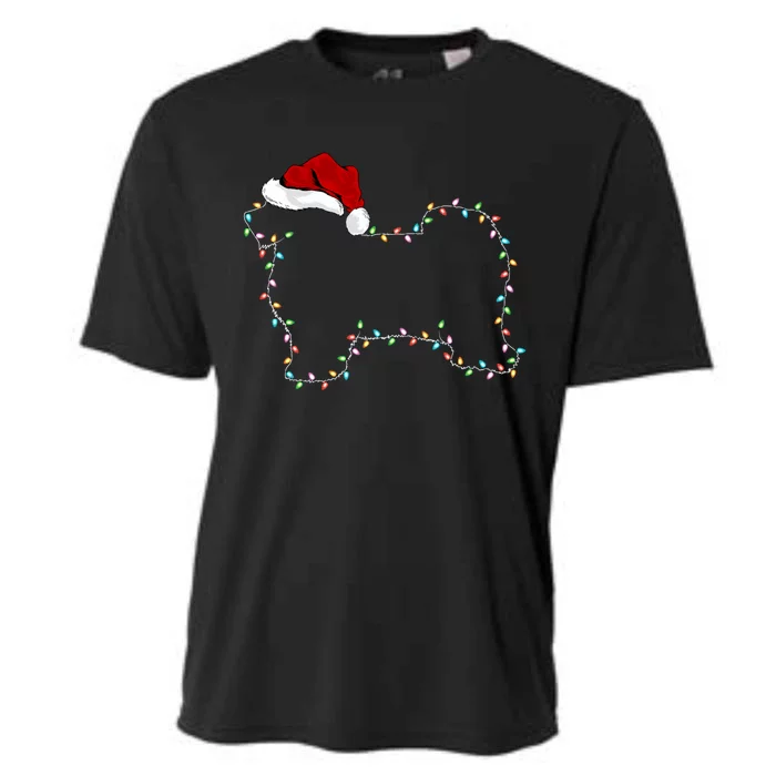 Havanese Dog Xmas Lighting Santa Hat Havanese Christmas Gift Cooling Performance Crew T-Shirt