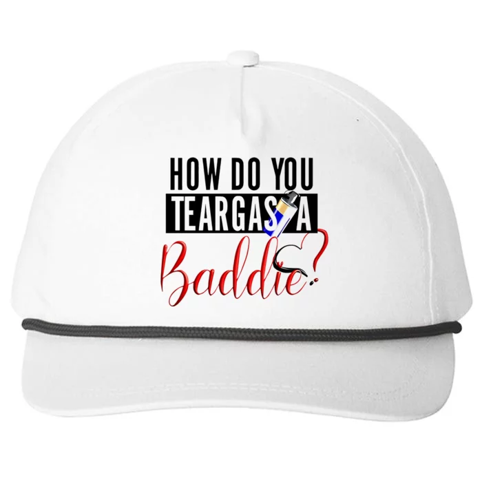 How Do You Teargas A Baddie Snapback Five-Panel Rope Hat