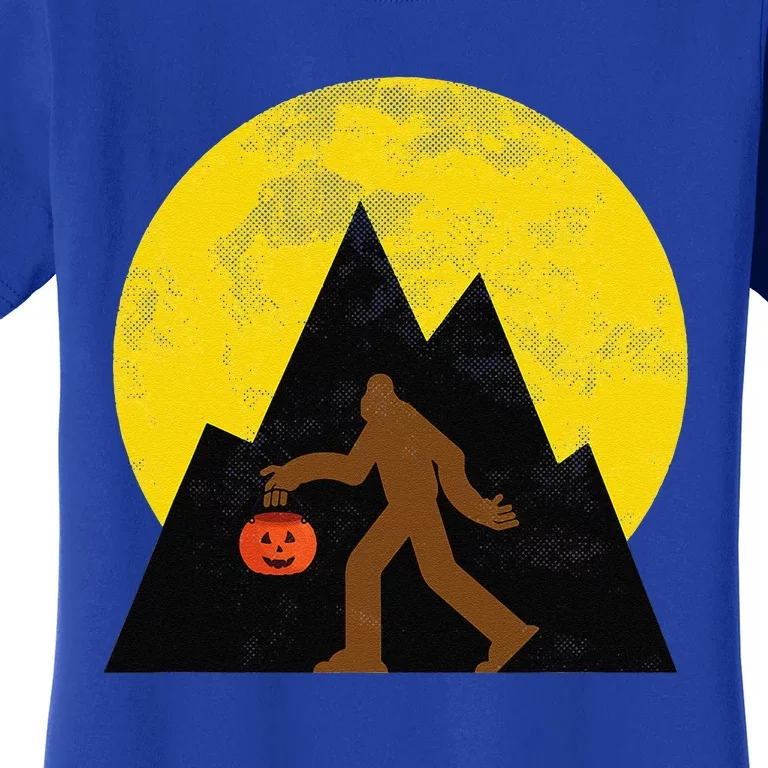 Halloween Design Yeti Jack O Lantern Funny Bigfoot Sasquatch Women's T-Shirt