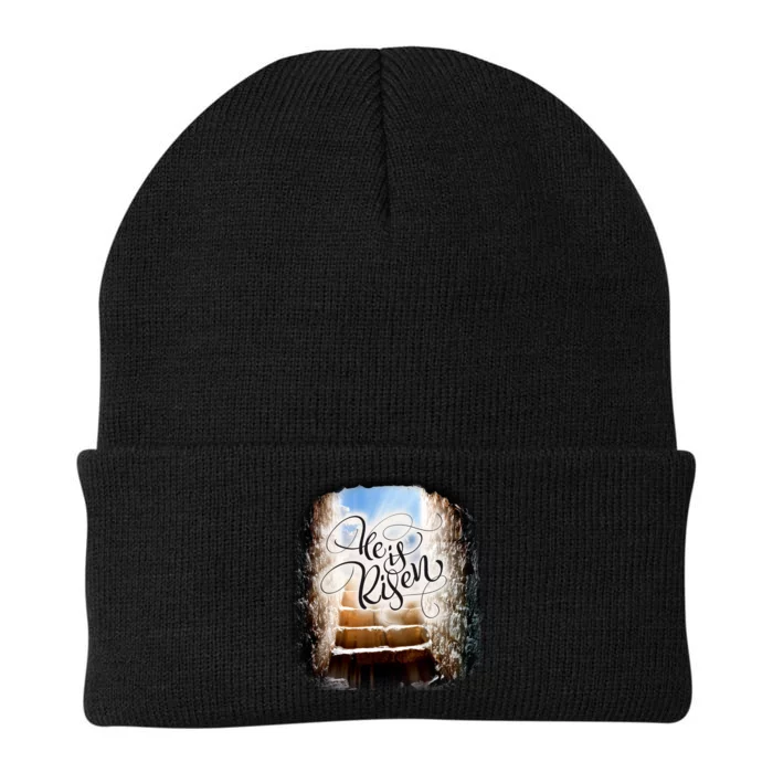 He Has Risen Jesus Christ Tomb Knit Cap Winter Beanie