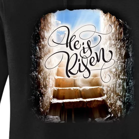 He Has Risen Jesus Christ Tomb Women's Pullover Hoodie