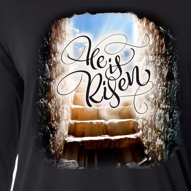 He Has Risen Jesus Christ Tomb Cooling Performance Long Sleeve Crew