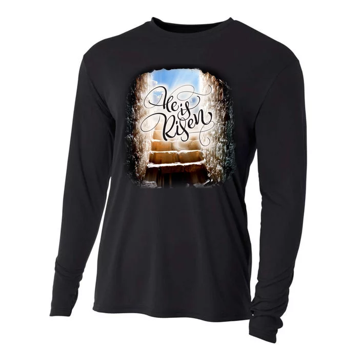 He Has Risen Jesus Christ Tomb Cooling Performance Long Sleeve Crew