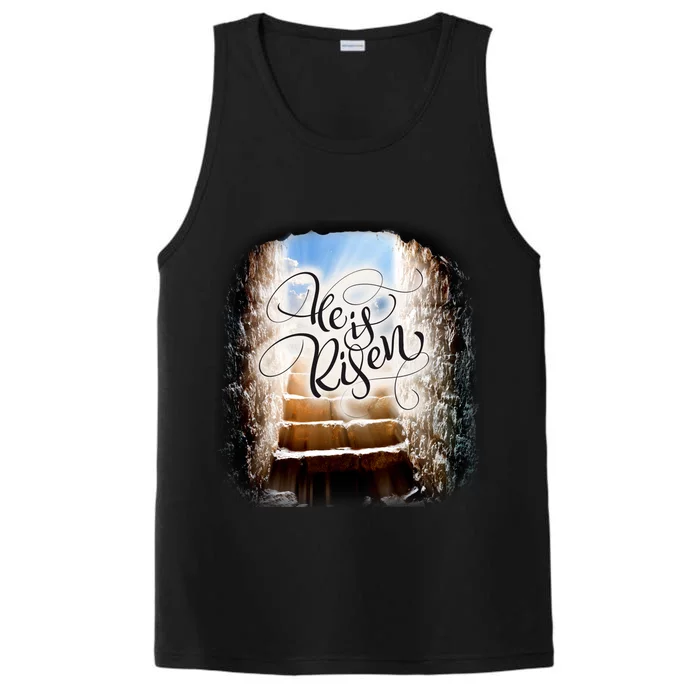 He Has Risen Jesus Christ Tomb Performance Tank