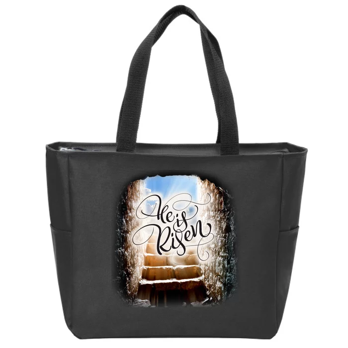 He Has Risen Jesus Christ Tomb Zip Tote Bag