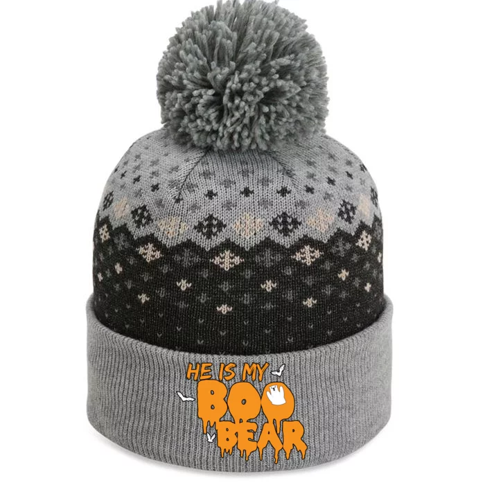 He Is My Boo Bear The Baniff Cuffed Pom Beanie