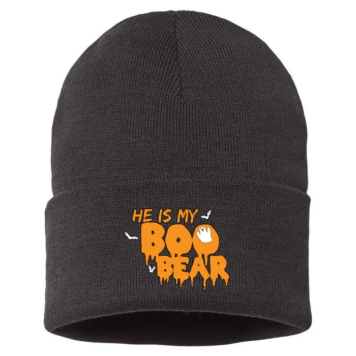 He Is My Boo Bear Sustainable Knit Beanie