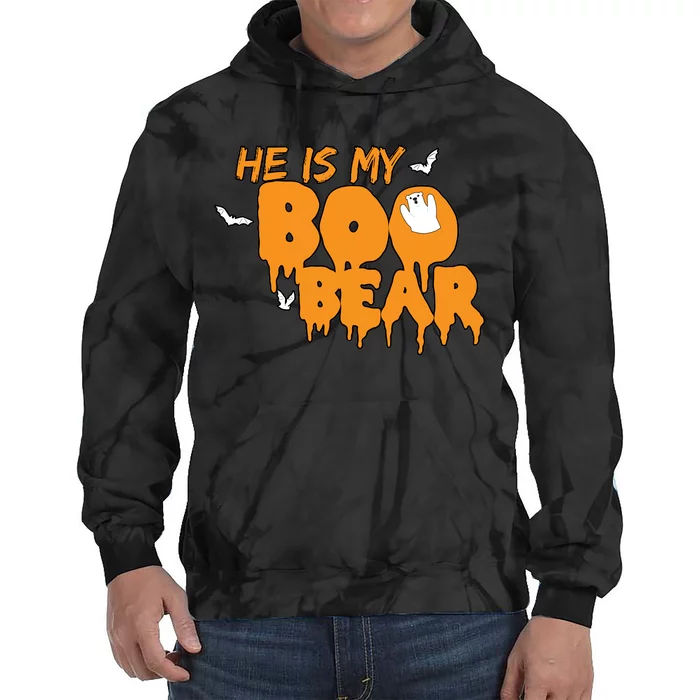 He Is My Boo Bear Tie Dye Hoodie