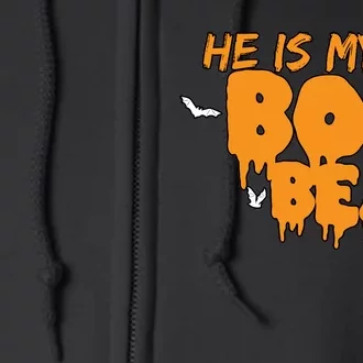 He Is My Boo Bear Full Zip Hoodie