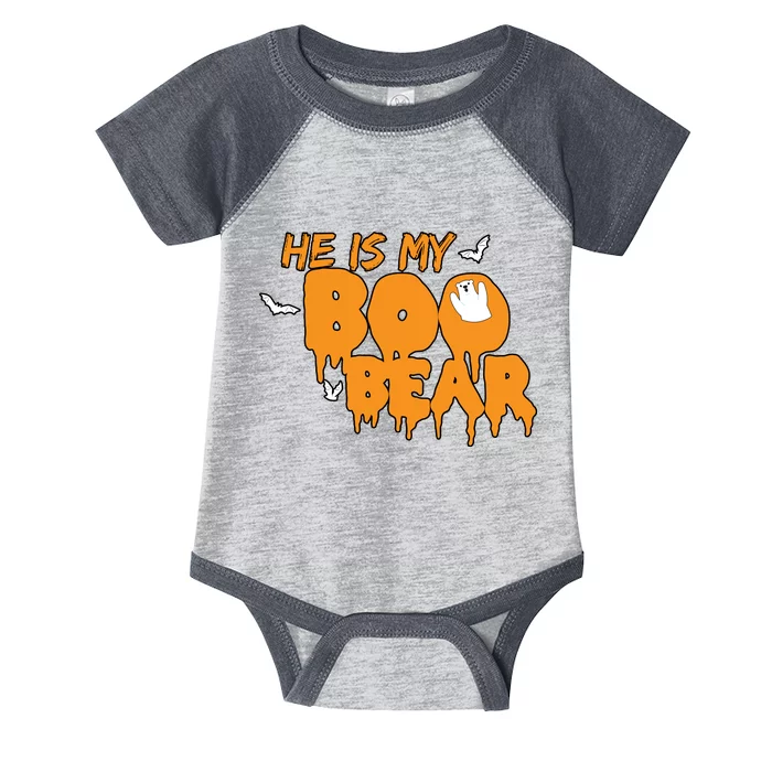 He Is My Boo Bear Infant Baby Jersey Bodysuit