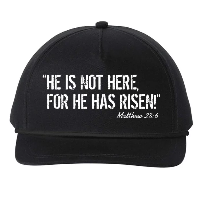 He is Not HERE, For He Has RISEN Matthew 28:6 Jesus Snapback Five-Panel Rope Hat