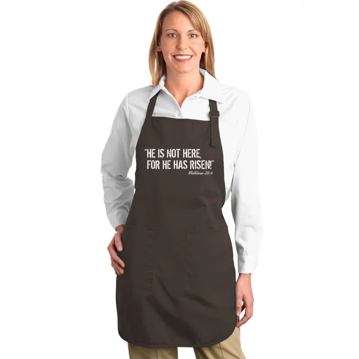 He is Not HERE, For He Has RISEN Matthew 28:6 Jesus Full-Length Apron With Pocket