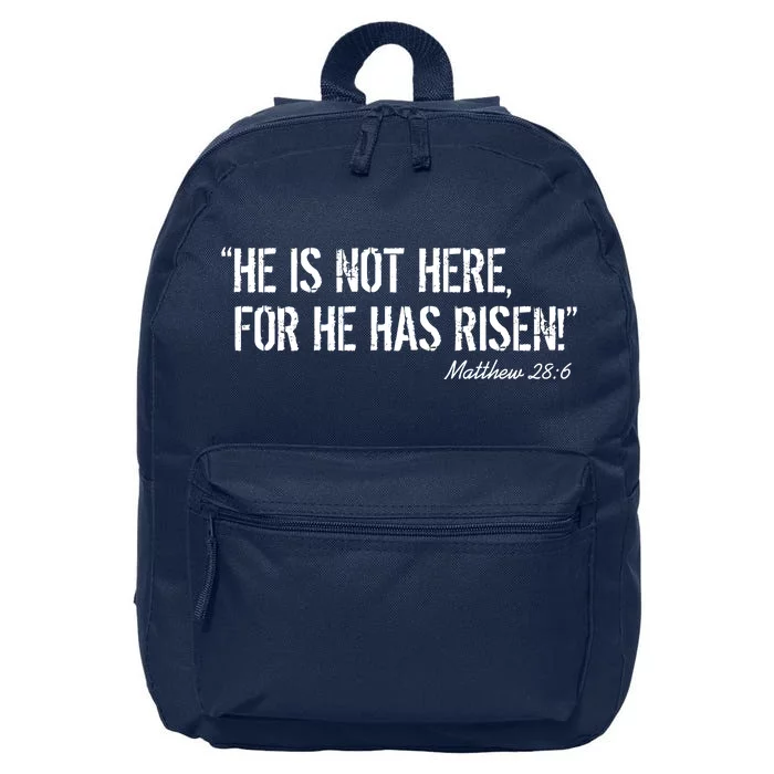 He is Not HERE, For He Has RISEN Matthew 28:6 Jesus 16 in Basic Backpack