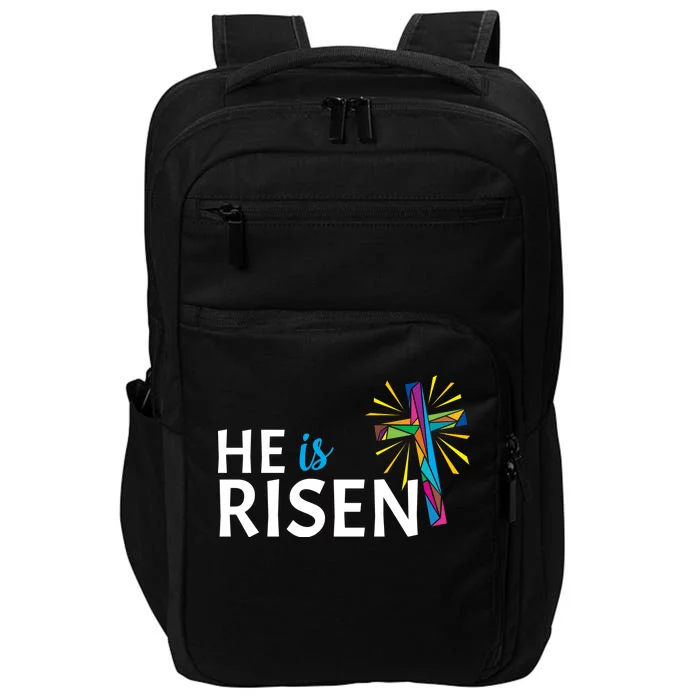 He Is Risen Colorful Cross Impact Tech Backpack