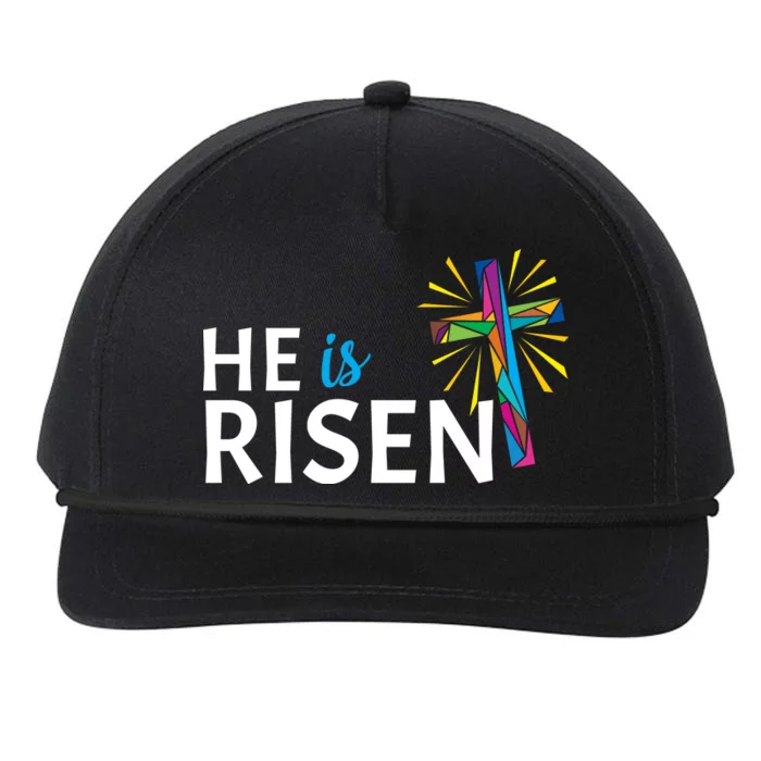 He Is Risen Colorful Cross Snapback Five-Panel Rope Hat