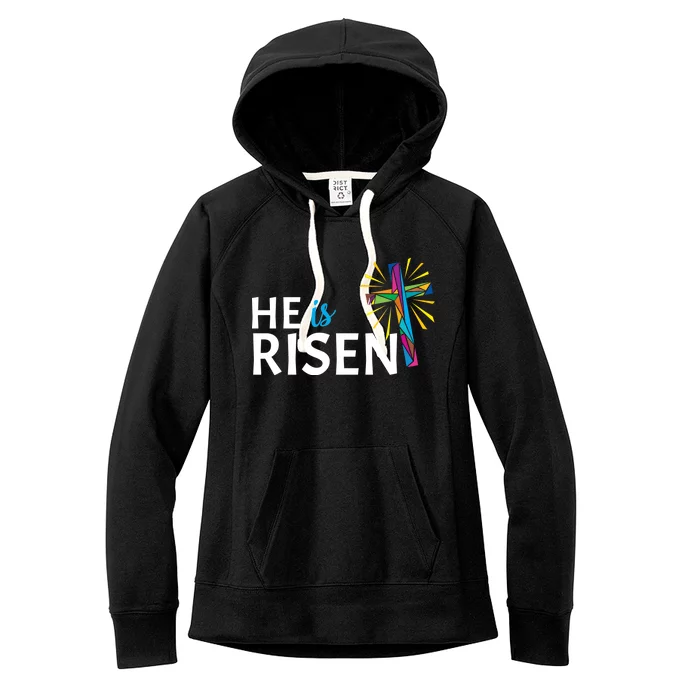 He Is Risen Colorful Cross Women's Fleece Hoodie