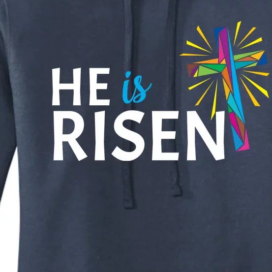 He Is Risen Colorful Cross Women's Pullover Hoodie