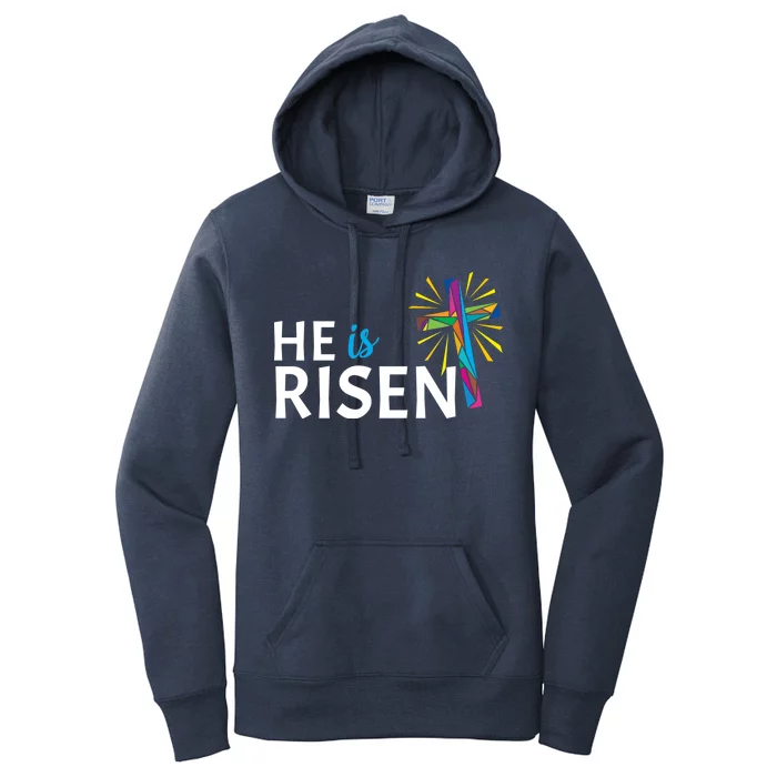 He Is Risen Colorful Cross Women's Pullover Hoodie