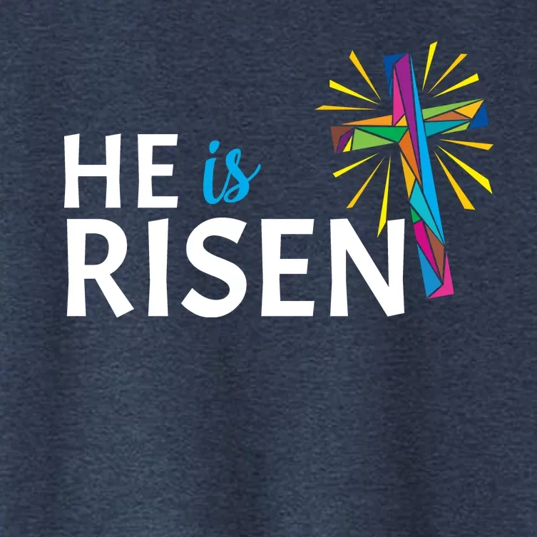 He Is Risen Colorful Cross Women's Crop Top Tee