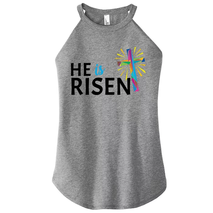 He Is Risen Colorful Cross Women’s Perfect Tri Rocker Tank