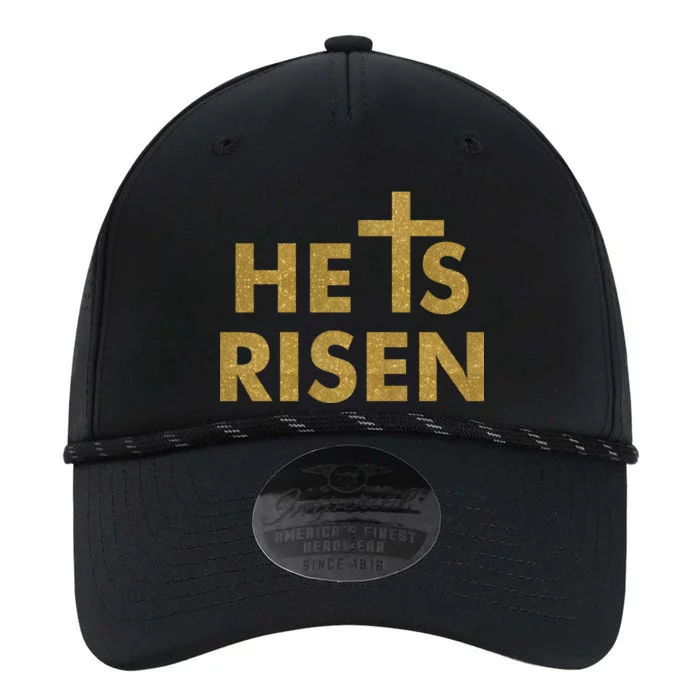 He Is Risen Jesus Savior Easter Gold Glitter Print Performance The Dyno Cap