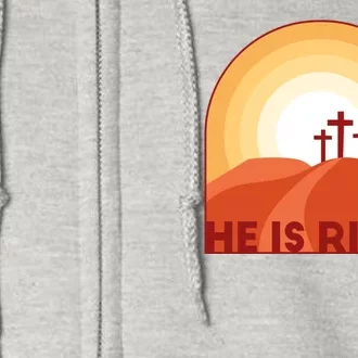 He Is Risen Sunset Jesus Christian Full Zip Hoodie