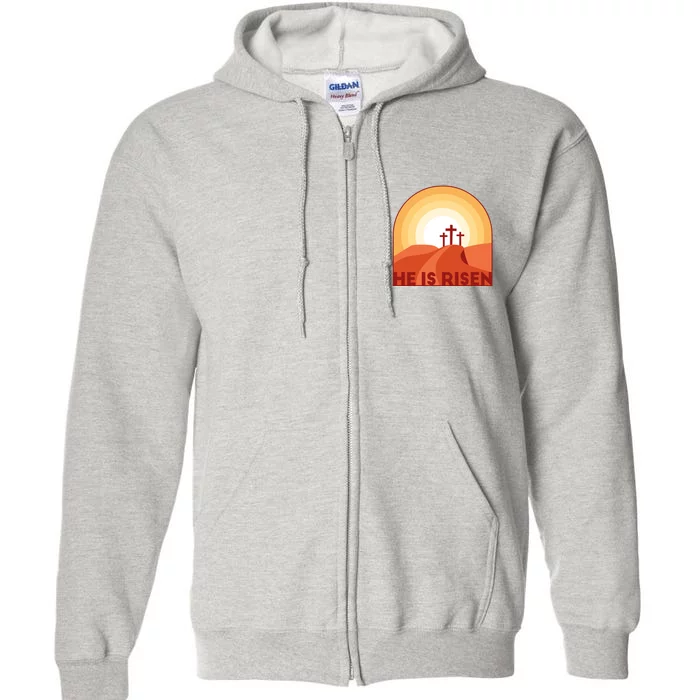 He Is Risen Sunset Jesus Christian Full Zip Hoodie