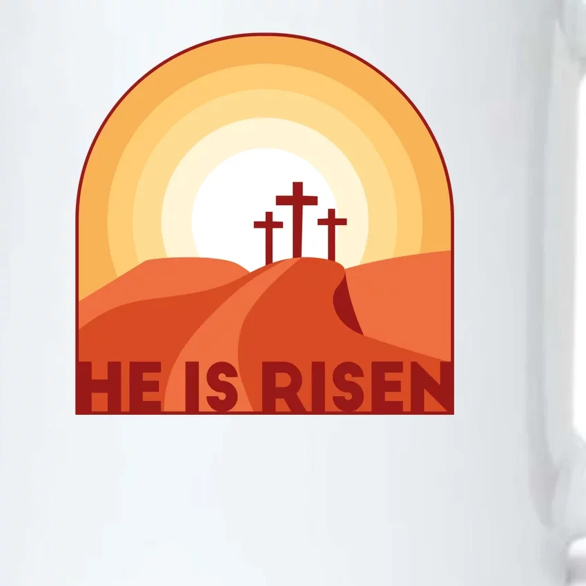 He Is Risen Sunset Jesus Christian Black Color Changing Mug