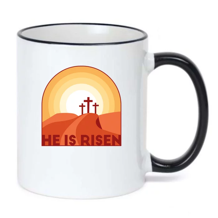 He Is Risen Sunset Jesus Christian Black Color Changing Mug